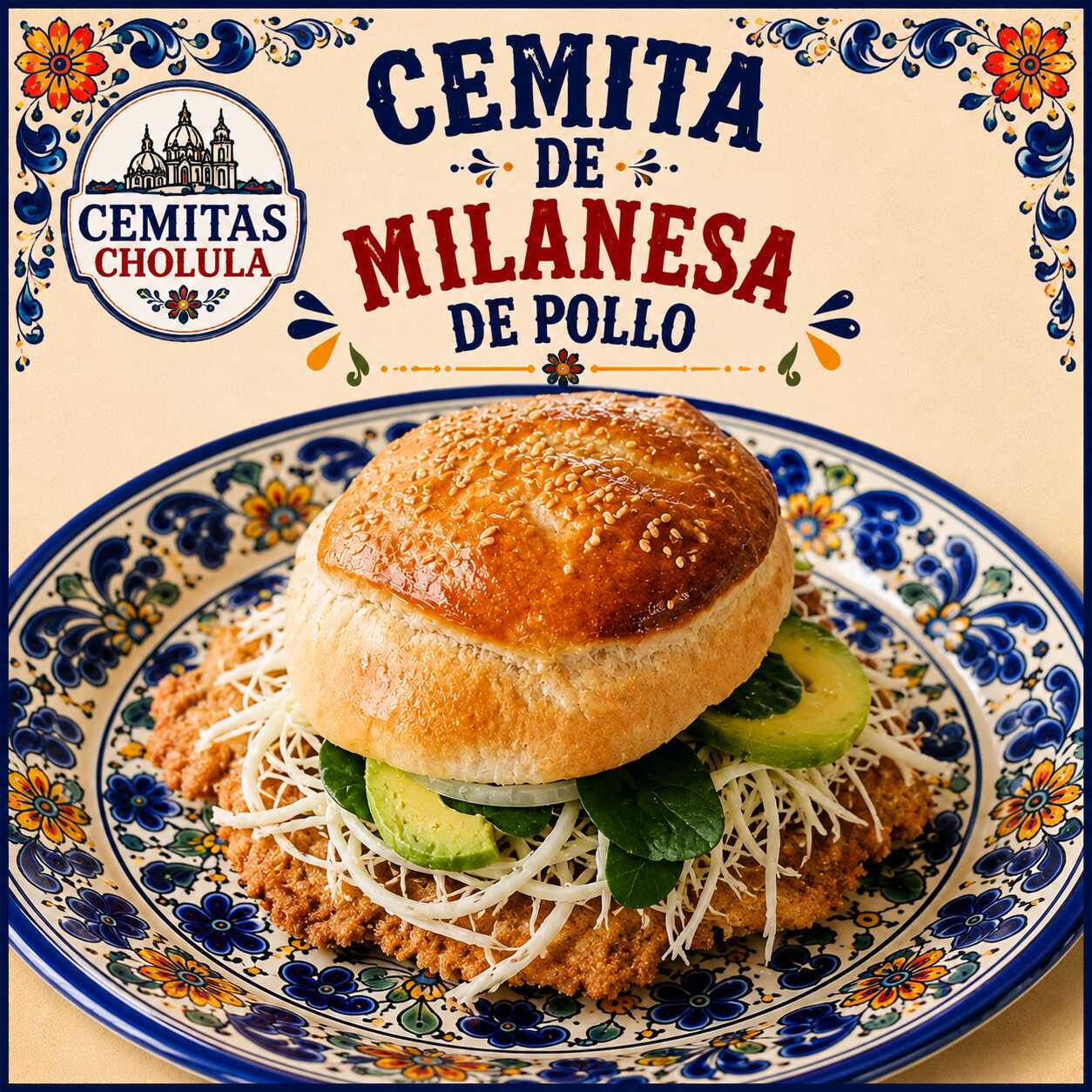 Cemita milanesa de pollo