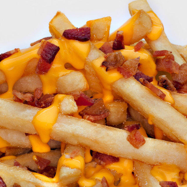 PAPAS FRANCESAS C/QUESO Y TOCINO