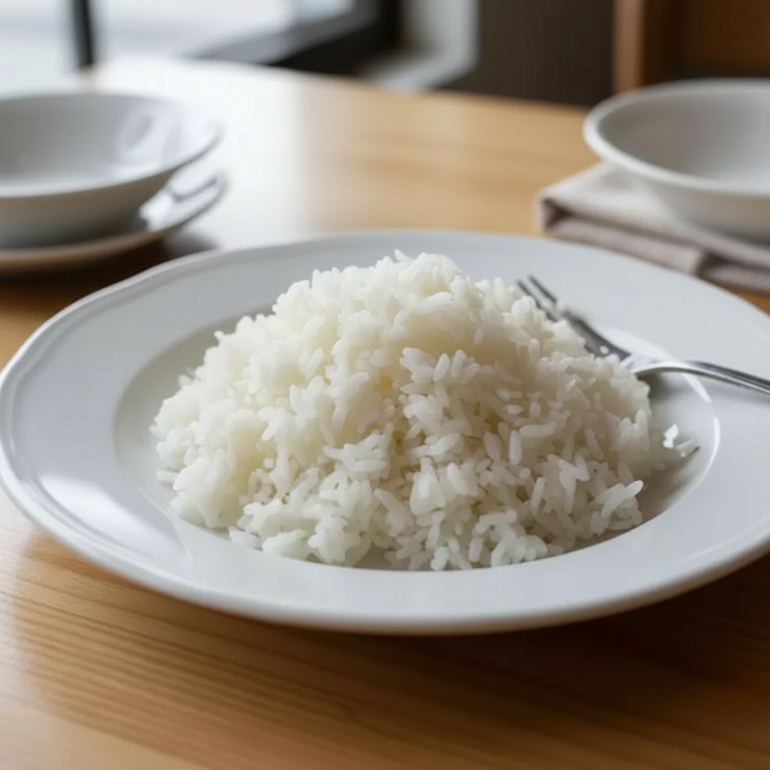 Arroz basmati cozido com sal