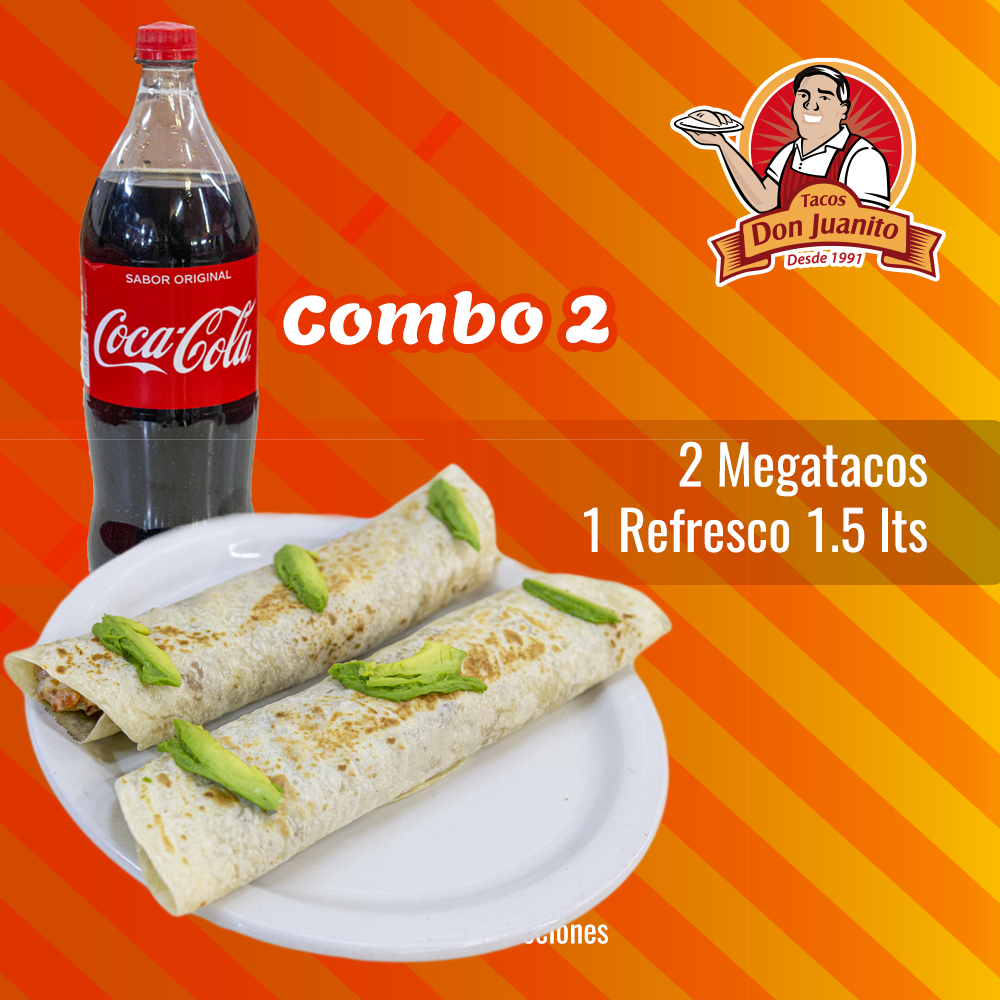 Combo 2 - 2 mega tacos + coca 1.5 L