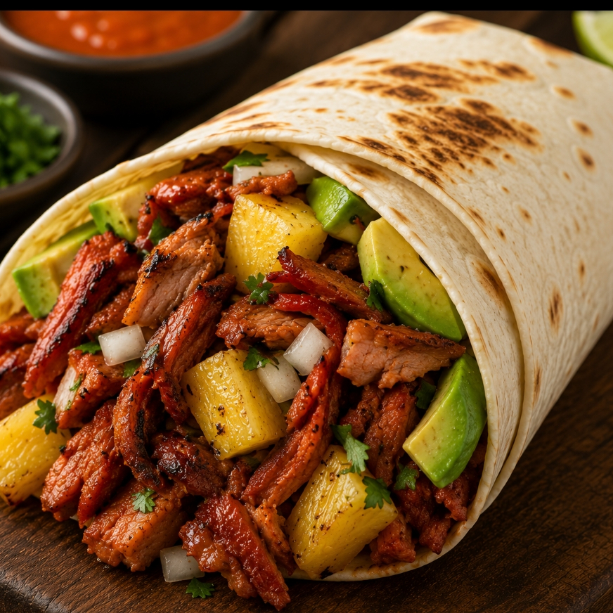 Burrito de Pastor con Piña