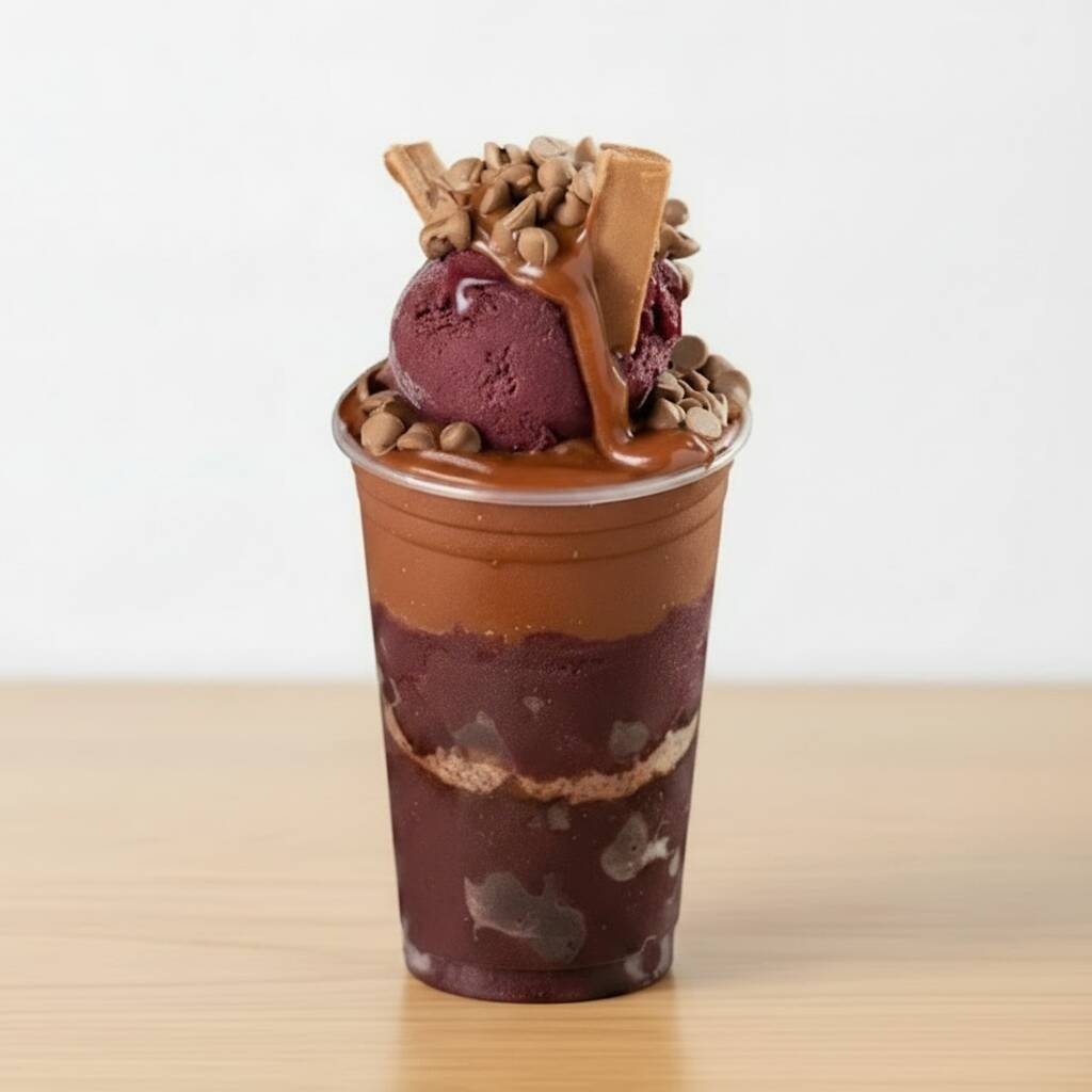 O Açaí Perfeito Existe. Um Copo de açaí que cresce sozinho, com os combinados que você Quiser! Escolha 4 acompanhamentos grátis + 1 complemento Premium gratuito. E o melhor: upgrade automático opcional de 500ml para 700ml totalmente grátis! Monte seu açaí 5 estrelas do seu jeito!