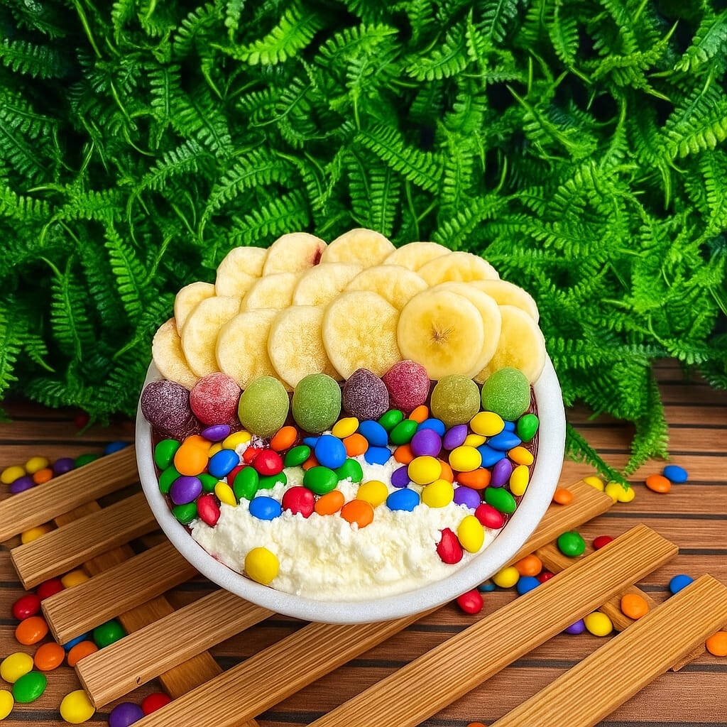 Servido em uma tigela térmica de isopor de 300ml com nosso delicioso açaí, com até duas frutas, três complementos e coberturas grátis. ---------------------Tags------------------------ Promoção, entrega rápida, açaí, cupuaçu, combos, descontos, melhor preço, entrega grátis, descontão.