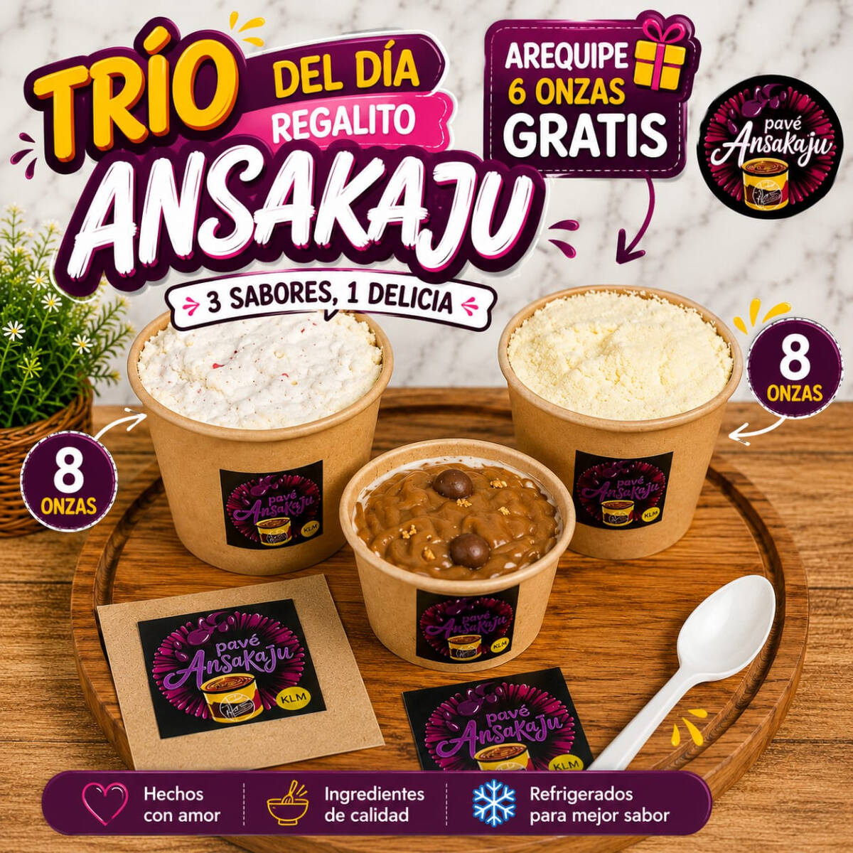 TRIO KAJU DEL DIA 2*8 ONZAS + 1 de 6 ONZAS GRATIS
