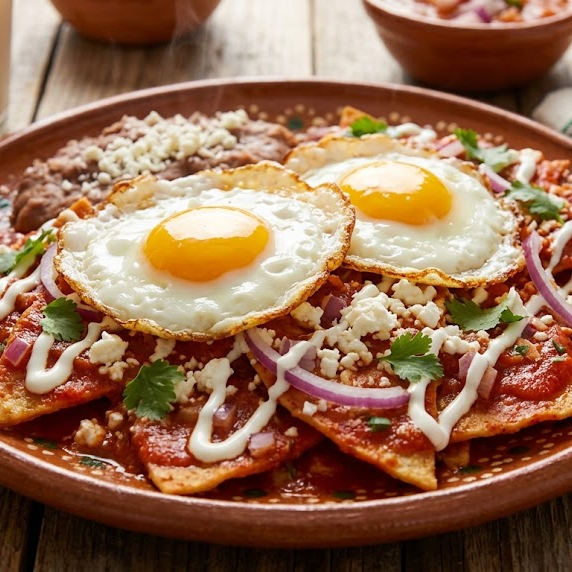 Chilaquiles Rojos con Huevo