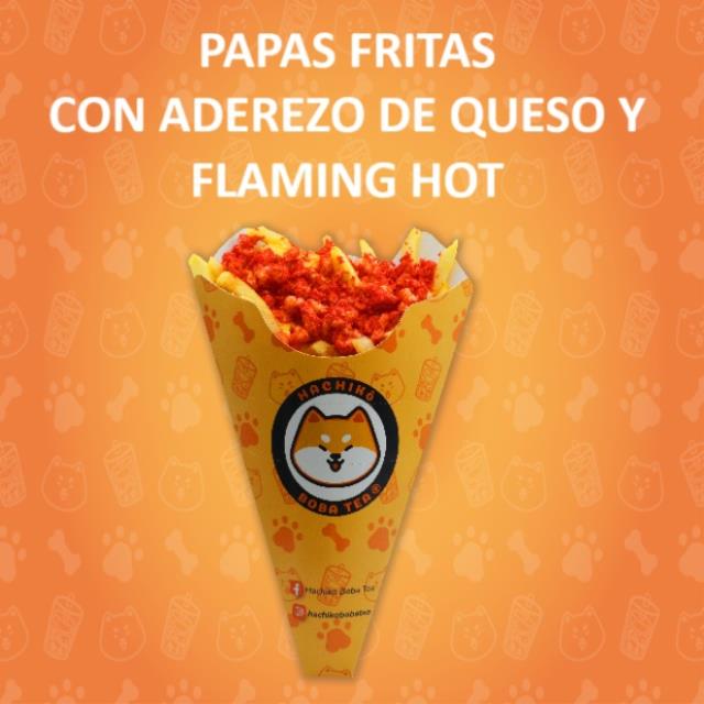PAPAS CON ADEREZO DE QUESO Y FLAMIN HOT