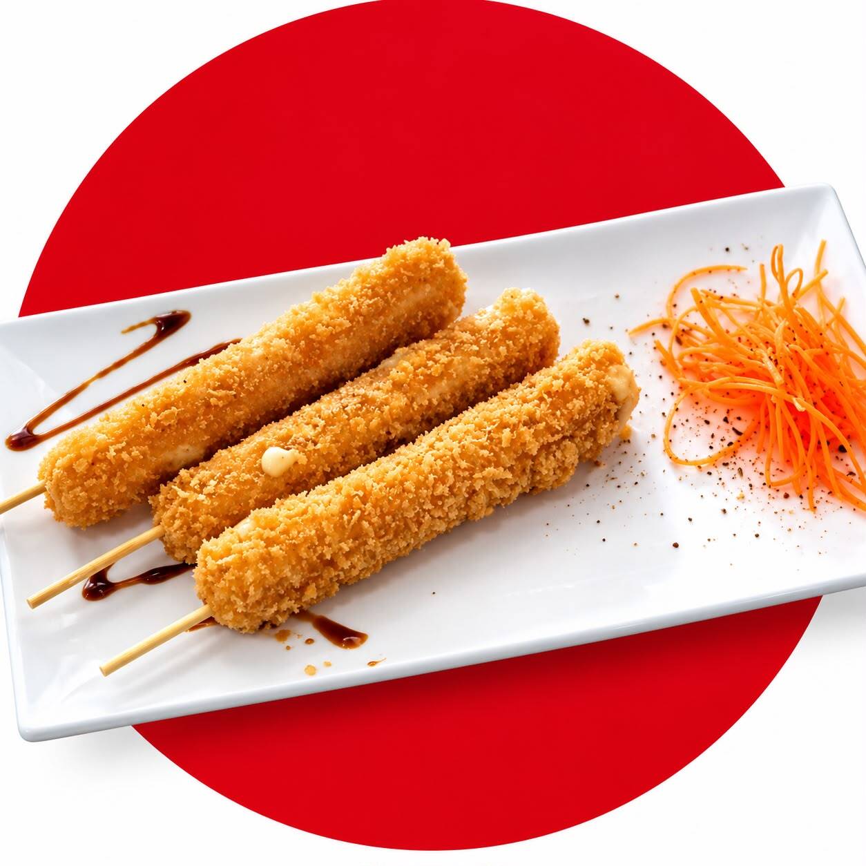 Kushiages de Salmón con Queso 3 pzas