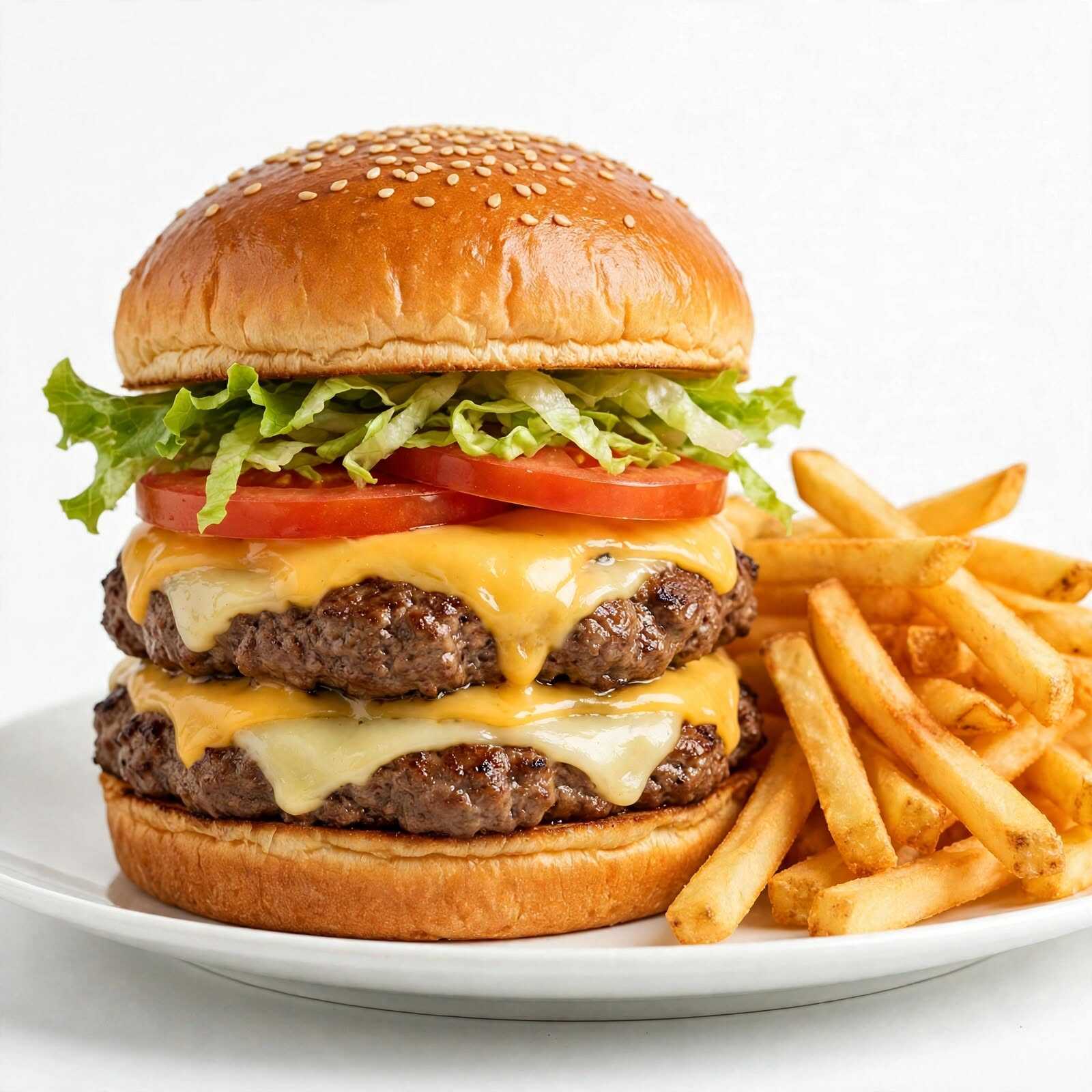 HAMBURGUESA DOBLE CON PAPAS