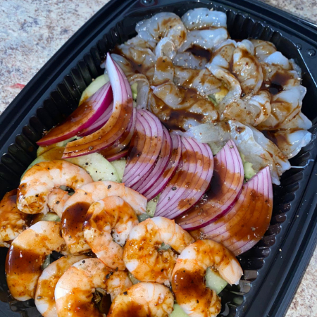 Aguachile Mixto y Coca Cola 600 ml