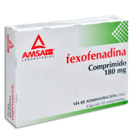 Fexofenadina 180 Mg Caja con 10 Tabletas AMSA