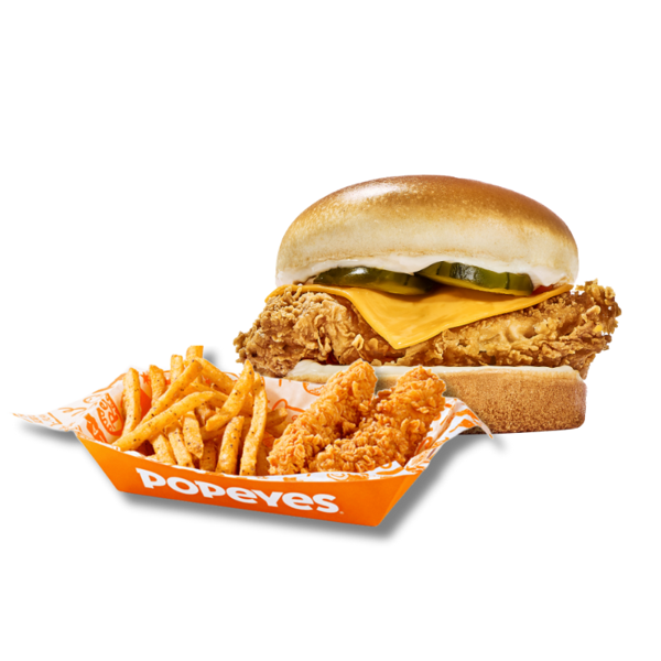 1 Sanduíche The Sandwich + 2 Tiras de Filé + Fritas Cajun (M)