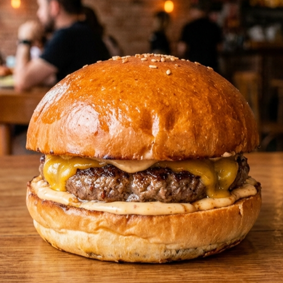 O clássico que nunca erra! Pão brioche super macio, burger artesanal 100g no ponto certo, cheddar cremoso e o nosso toque de mestre: maionese defumada artesanal. A combinação perfeita para matar a sua fome agora!