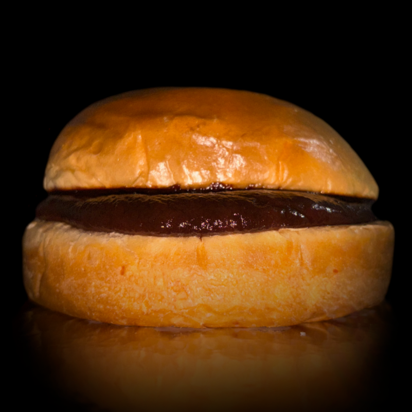 Pão brioche e Ganache de chocolate meio amargo (creme de chocolate meio amargo)