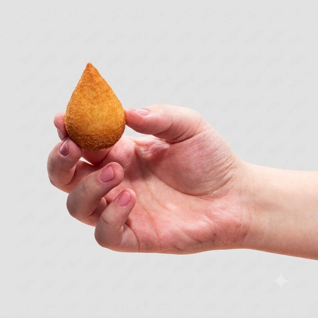 Mini coxinha de frango, vendidas por unidade