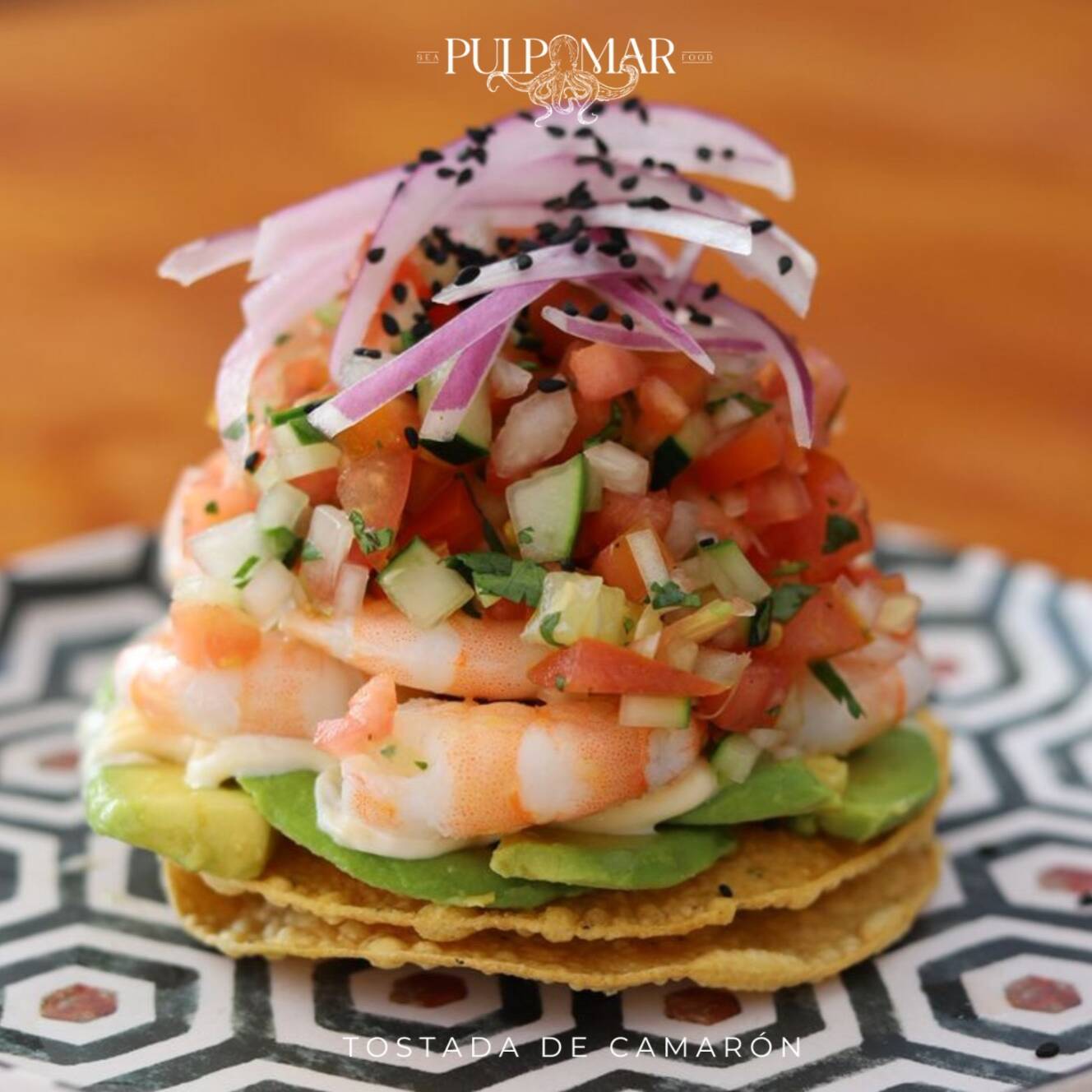 Tostada de Camarón Cocido