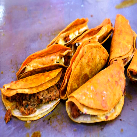 Taco de Barbacoa Dorado con Queso