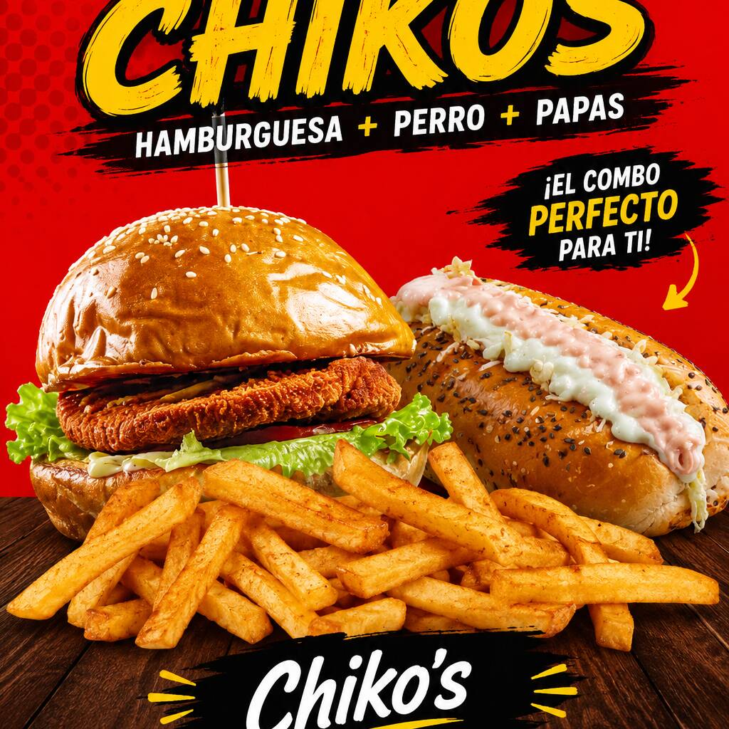 Hamburguesa Crispy + Perro Sencillo + Papas