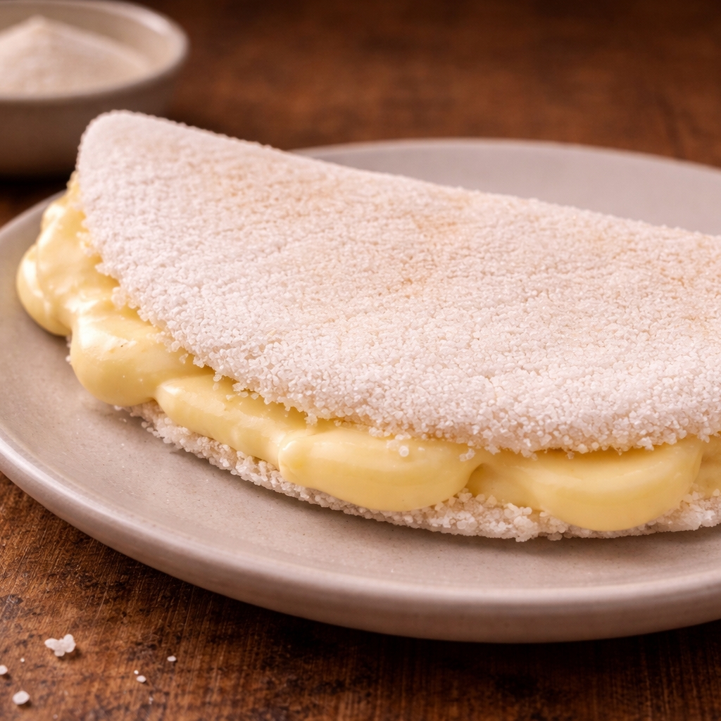 Tapioca doce\leite condensado com banana e canela