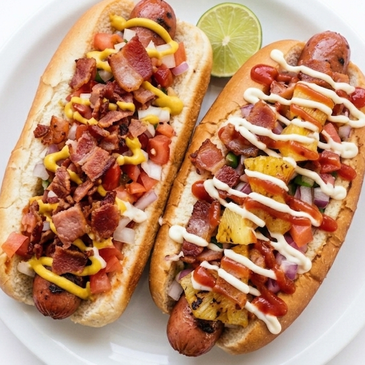 Hot Dog Hawaiano y Hot Tocino