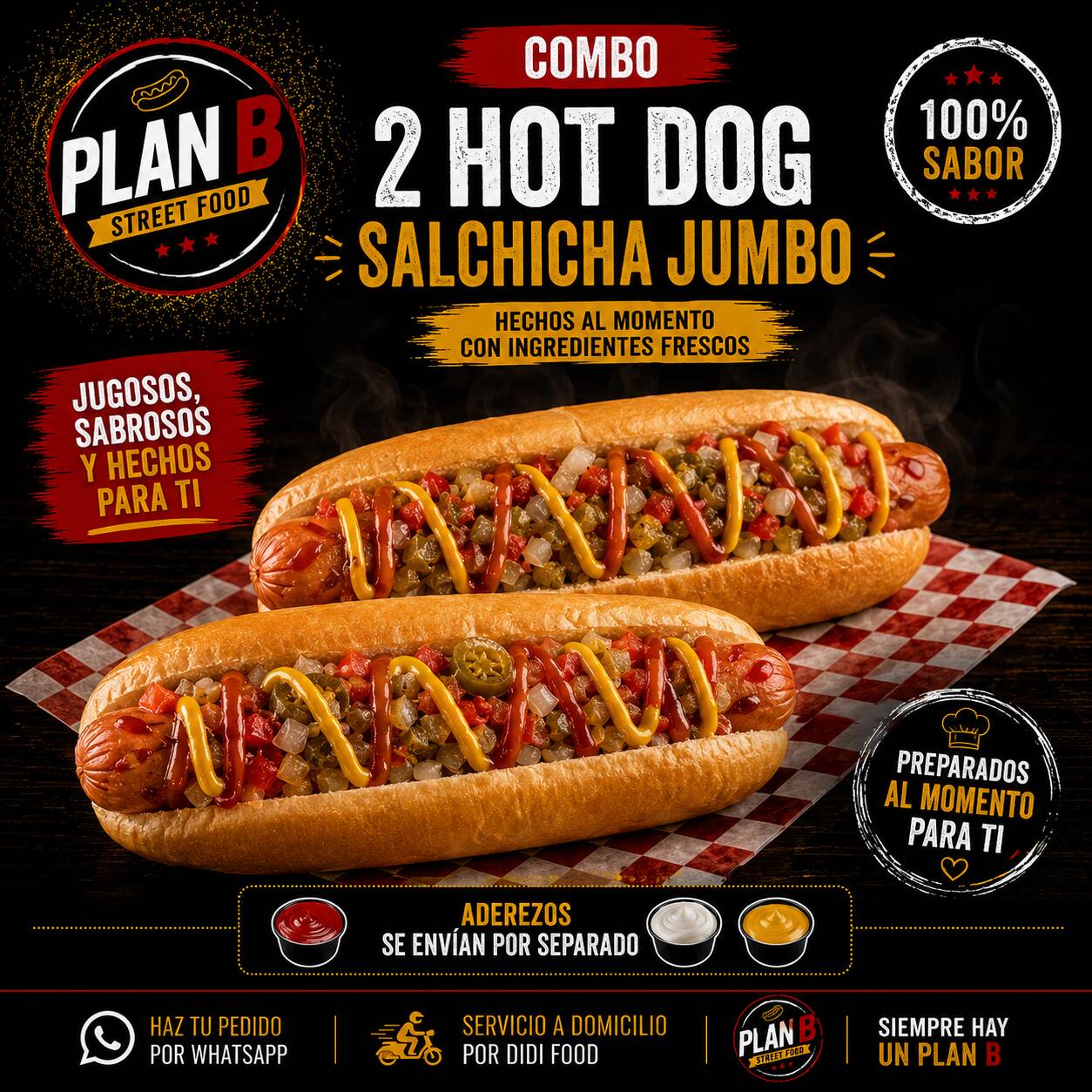 2 Hot Dogs Salchicha Jumbo