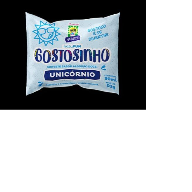 Sorvete cremoso sabor algodão doce.