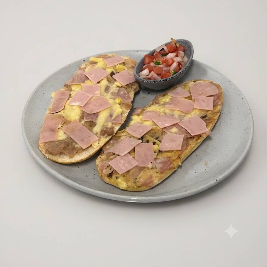 Molletes con Jamón