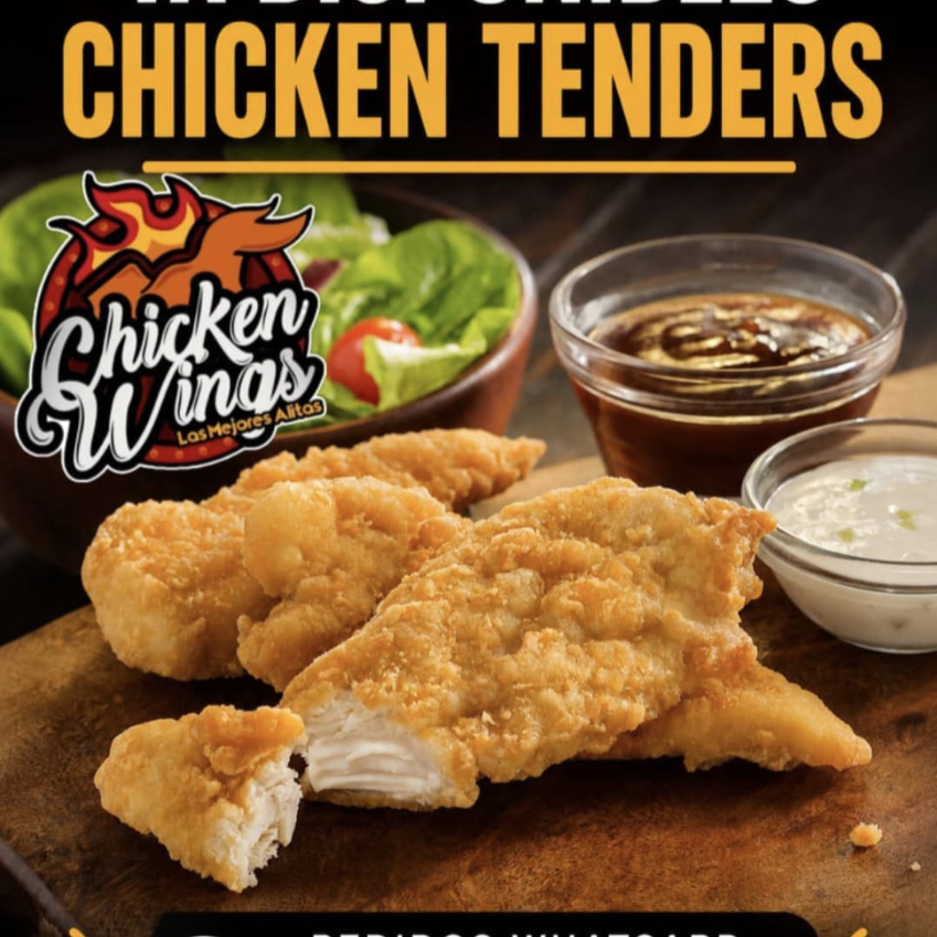 TENDERS JUMBO EN SALSA DE TAMARINDO Y PAPAS FRITAS