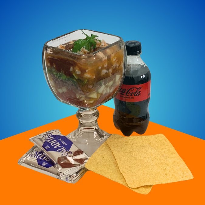 Combo Coctel + Ceviche Cueritos + Refresco