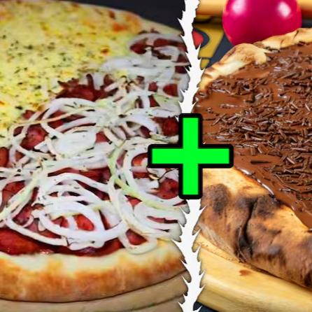 Aproveite o que a Don Rafaello tem de melhor, ao comprar uma pizza Grande De 10 Fatias 1/2 calabresa e 1/2 mussarela você ganha uma pizza individual de brigadeiro de brinde para saborear de sobremesa.