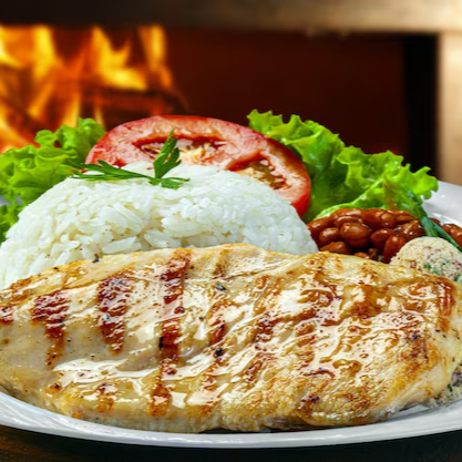 ARROZ,BRANCO,FEIJAO,BATATA FRITAS,FAROFA E MACARRAO