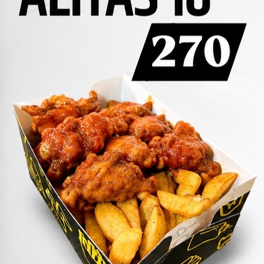 Alitas 10 Pzas. Con Papas
