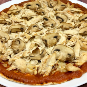 Pizza Pollo Y Champiñones (4 Porciones)