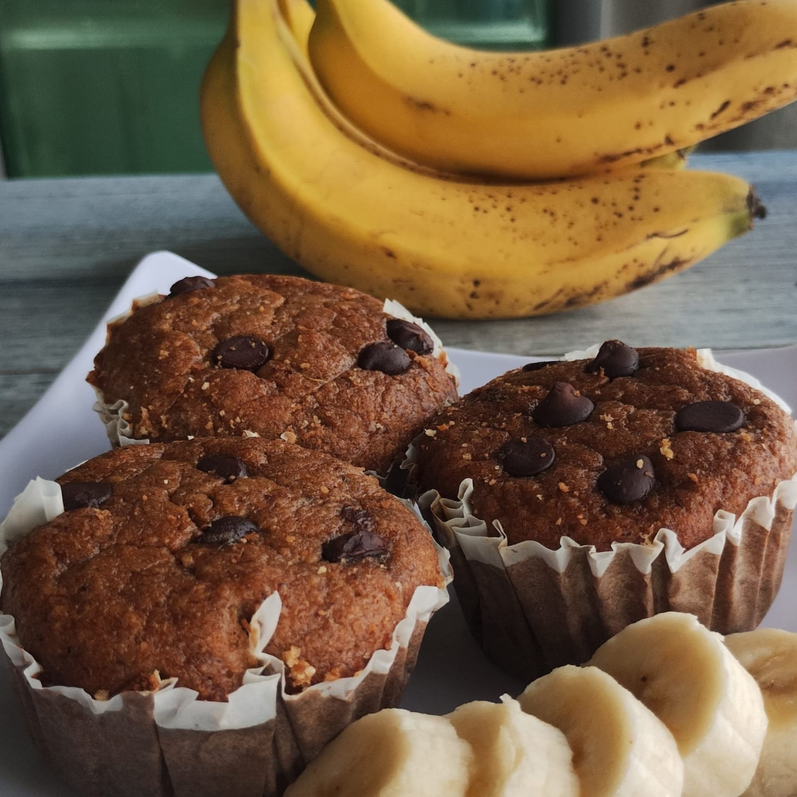 Muffin de Platano con Chispas de Chocolate