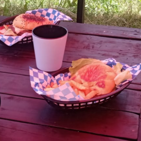 Sanwich y Hamburguesa con Papas y Refresco