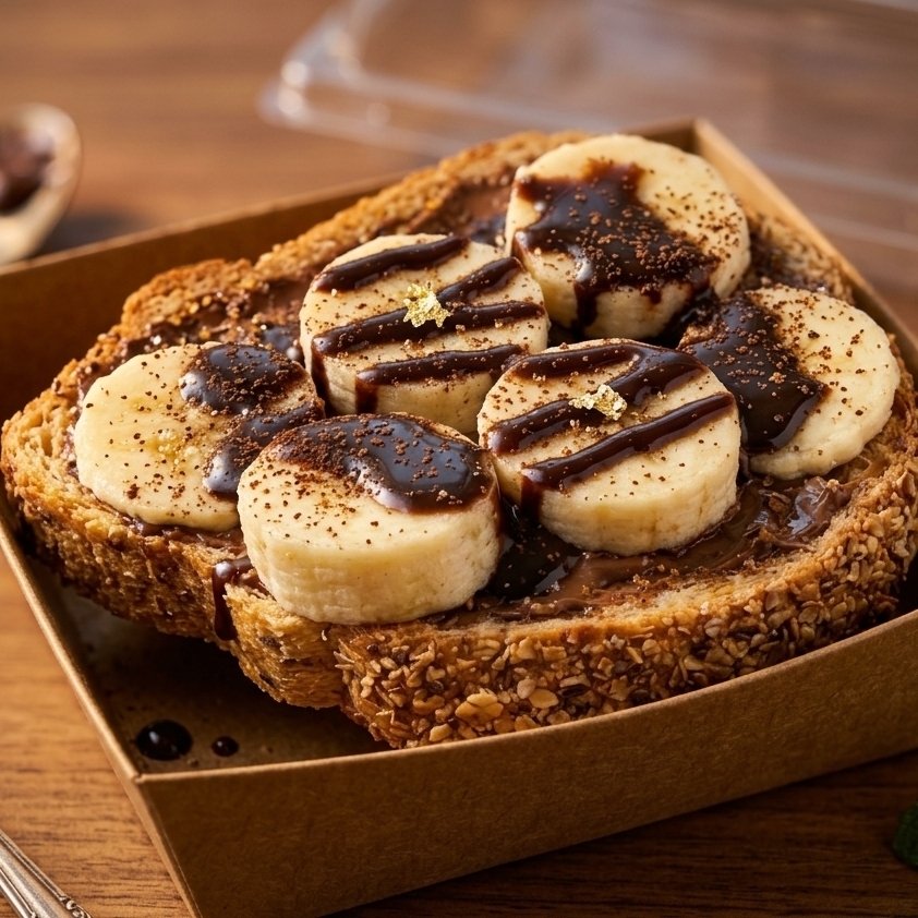Sandwich con Plátano, Chocolate y Crema de Avellan