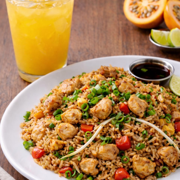 Chaufa con Pollo más Bebida