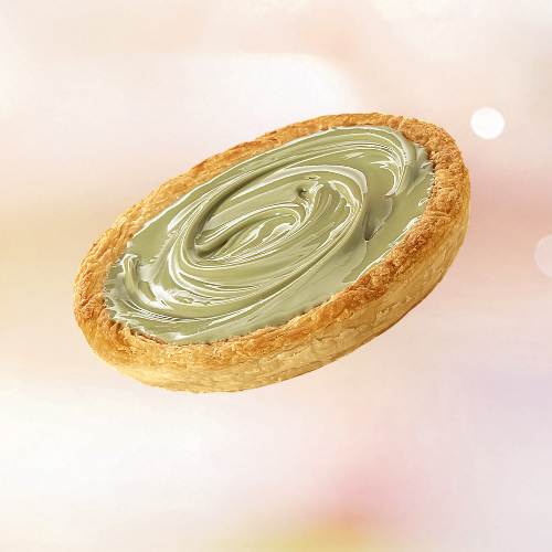 A nossa massa folhada fresquinha e crocante, agora com um delicioso recheio de creme de pistache que você ama