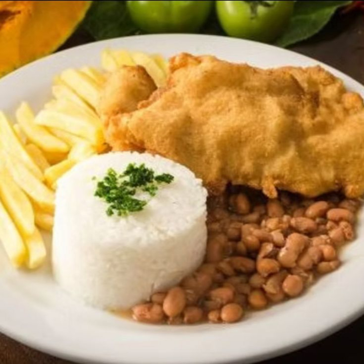 acompanha arroz, feijão, farofa e 2 acompanhamentos da sua preferência