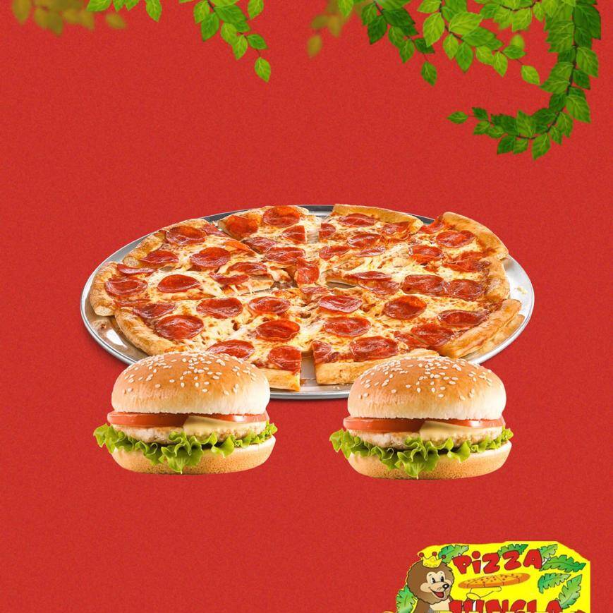 Combo 1 Pizza gde 8 reb y 2 Hamburguesas