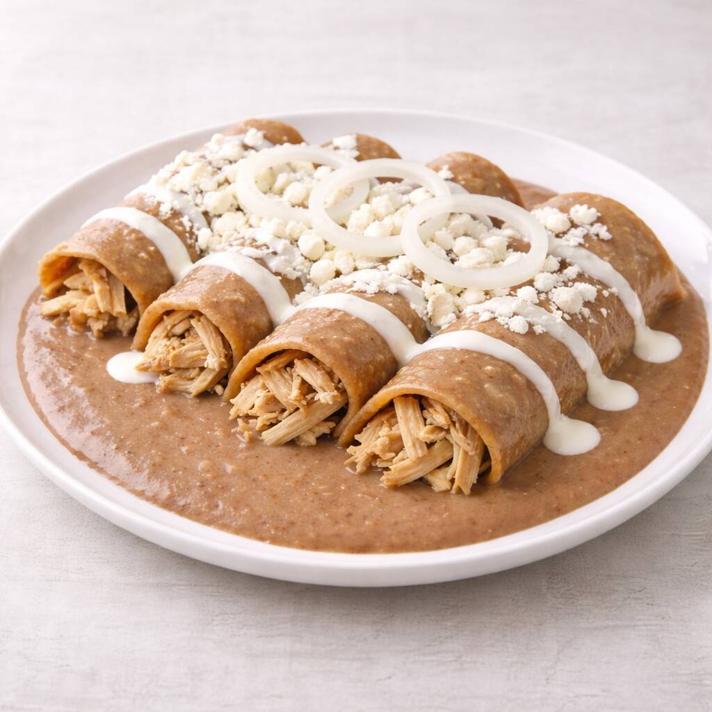 Enfrijoladas de Pollo (4 Pz)