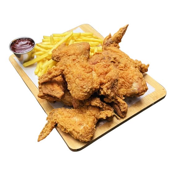 6 Alas con Papas Fritas