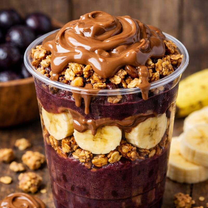 Copo de Açaí + Banana + Granola + Creme de Avelã