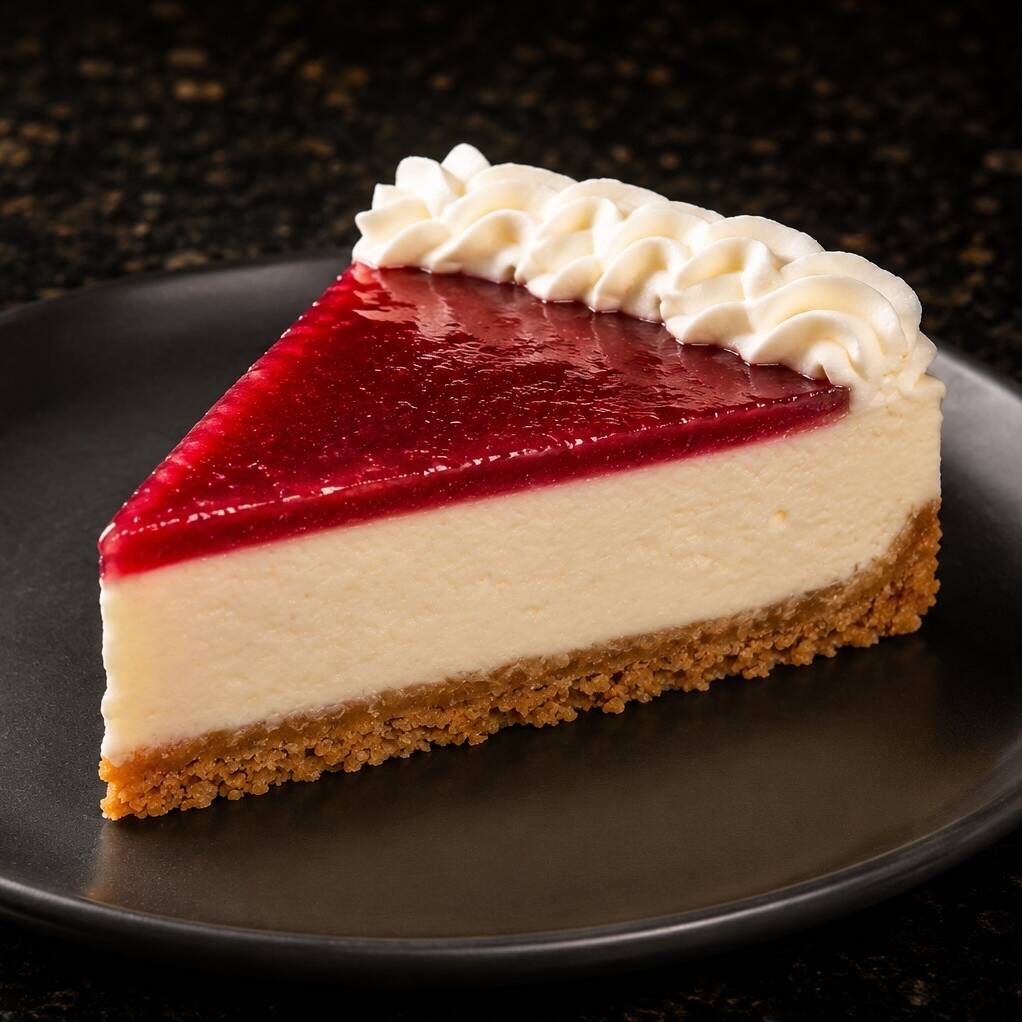 Rebanada de Cheesecake con Frambuesa