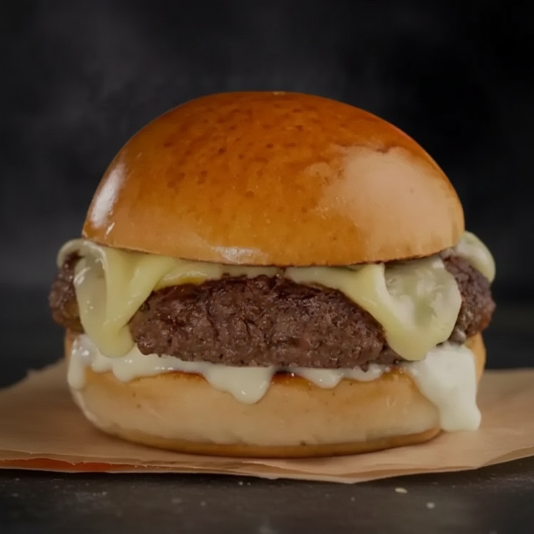 Pão de brioche tostado na manteiga + 150g de carne + queijo muçarela + maionese artesanal de alho assado e bacon. Carne enviada ao ponto, se desejar mal passada ou bem passada, informar na observação.
