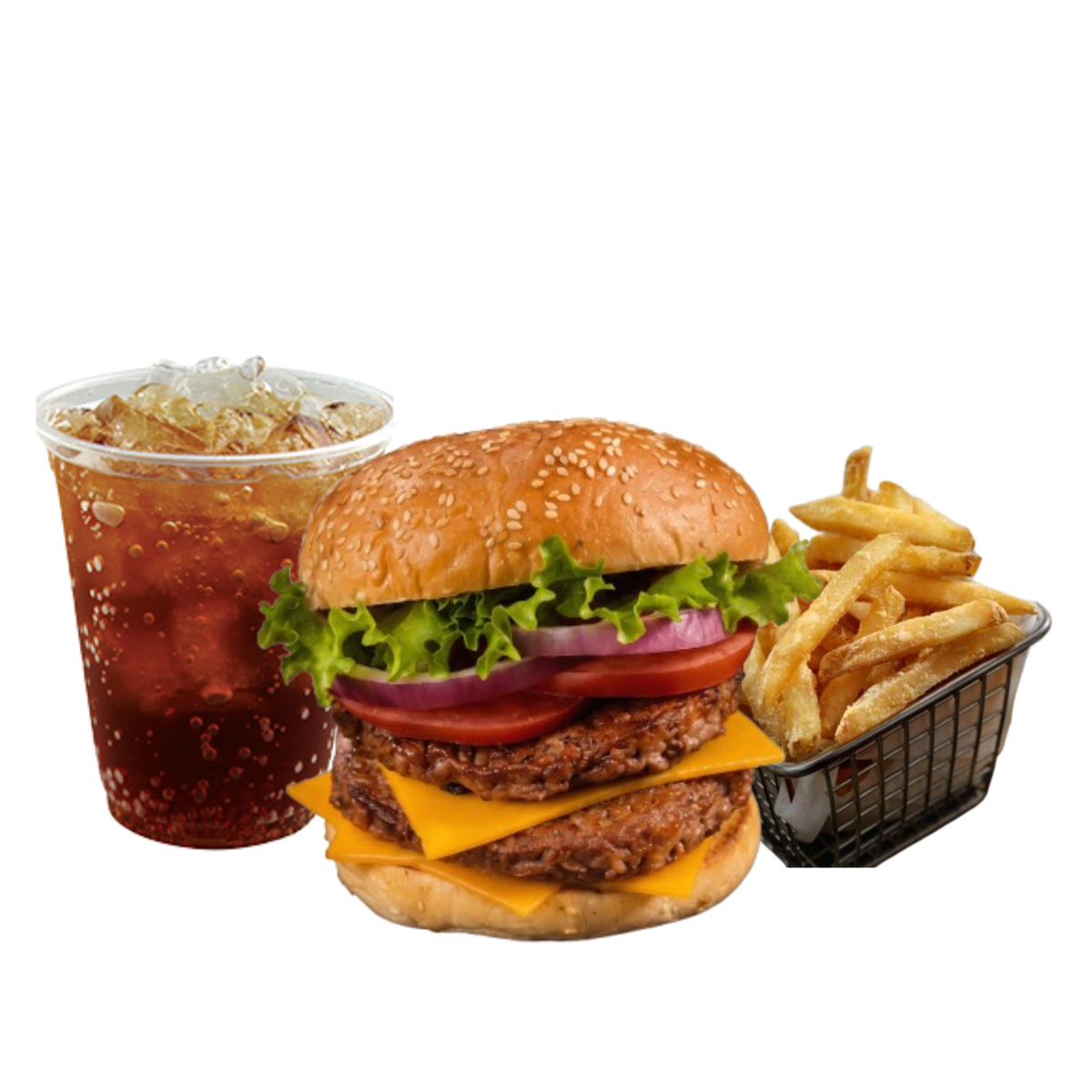 1 Hamburguesa Doble + Papas + Mr tea