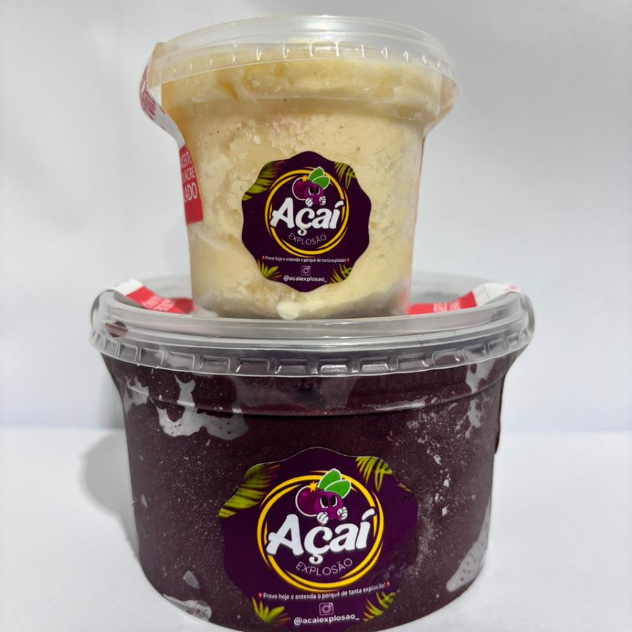 O combo que ninguém resiste! 1 litro de açaí cremoso, encorpado e super refrescante, acompanhado de 350ml de cupuaçu puro, azedinho na medida certa e muito saboroso