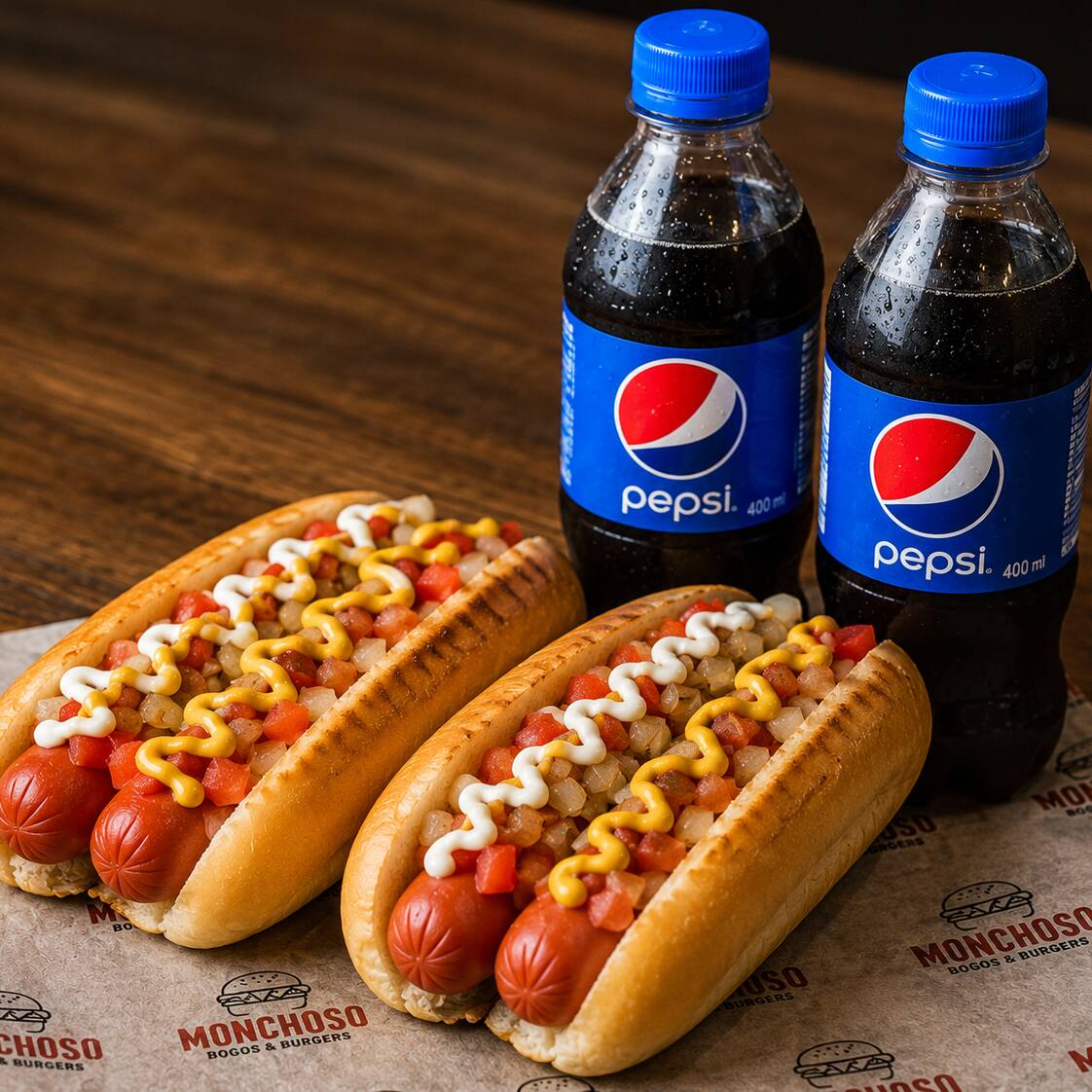 Combo Cuates 2 Dogos Sencillos + 2 Refrescos
