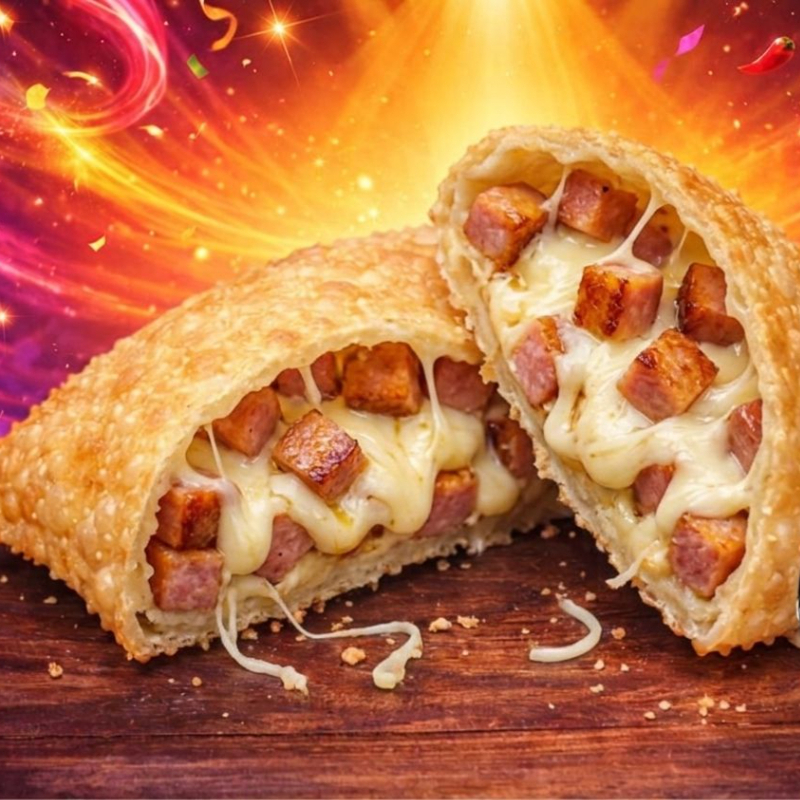 Pastel super recheado com calabresa, muçarela e catupiry!