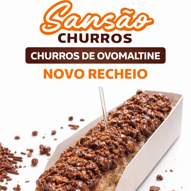 _Churros Gourmet de Ovomaltine! 🍫😋_ Sabor irresistível de Ovomaltine em um churros crocante e perfeito! 😍 _Acompanha:_ Granulado à sua escolha (especifique no pedido) 😉 Faça seu pedido agora e delicie-se!