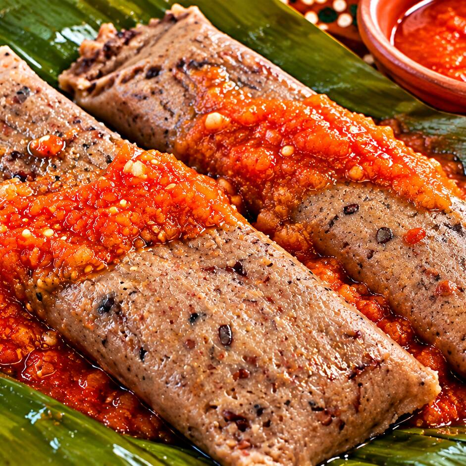 Tamalito De Frijol Con Chicharrón